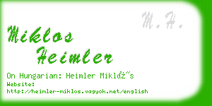 miklos heimler business card